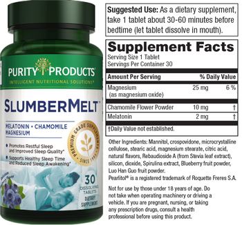 Purity Products SlumberMelt Delicious Blueberry Flavor - supplement