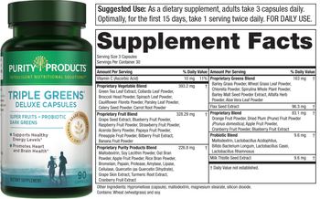 Purity Products Triple Greens Deluxe Capsules - supplement