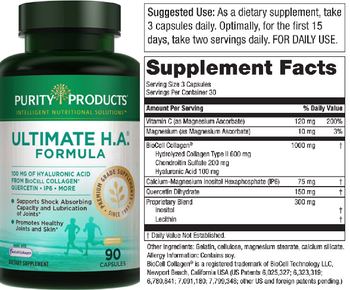 Purity Products Ultimate H.A. Formula - supplement