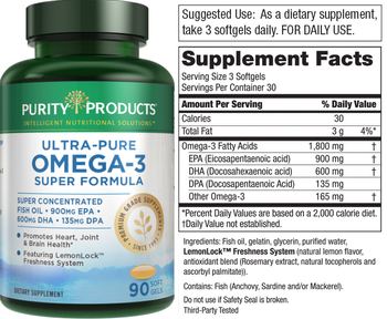 Purity Products Ultra-Pure Omega-3 Super Formula - supplement