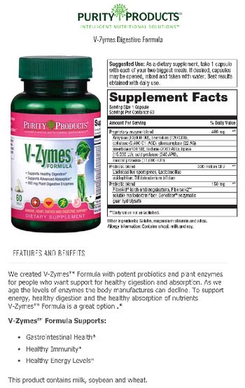 Purity Products V-Zymes Formula - supplement
