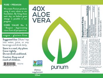 Purium 40x Aloe Vera - supplement