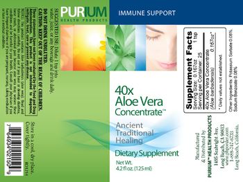 Purium Health Products 40x Aloe Vera Concentrate - supplement