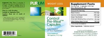 Purium Health Products Control Pre-Meal Capsules - supplement