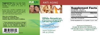 Purium Health Products White American Ginseng Extract - supplement