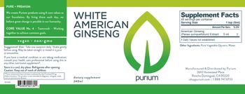 Purium White American Ginseng - supplement