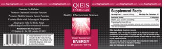 QES Formulas Energy - supplement