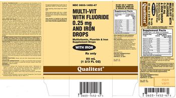 Qualitest Multi-Vit With Fluoride 0.25 mg And Iron Drops - multivitamin fluoride iron supplement drops