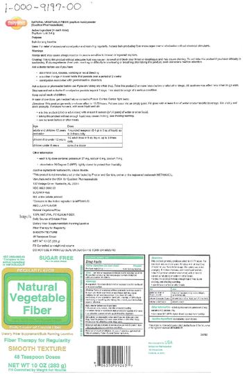 Qualitest Pharmaceuticals Natural Vegetable Fiber Regular Flavor - fiber supplementbulk forming laxative