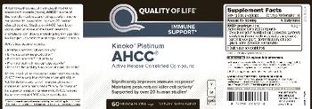 Quality Of Life Kinoko Platinum AHCC - supplement