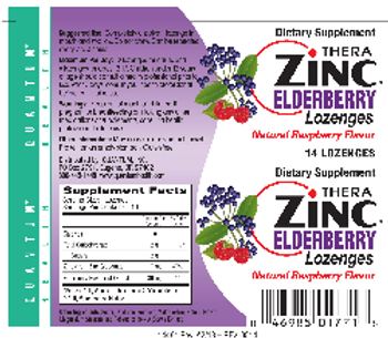 Quantum Health Thera Zinc Elderberry Lozenges Natural Raspberry Flavor - supplement