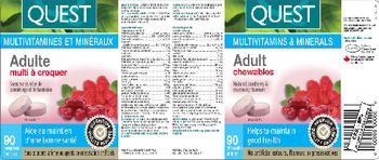 Quest Adult Chewables Natural Cranberry & Raspberry Flavours - multivitamins minerals