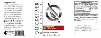 Quicksilver Scientific Liposomal Methyl B-12 - supplement