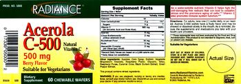Radiance Acerola C-500 500 mg Berry Flavor - supplement