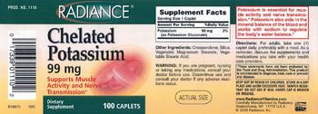 Radiance Chelated Potassium 99 mg - supplement