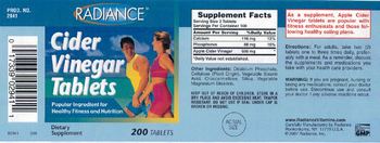 Radiance Cider Vinegar Tablets - supplement