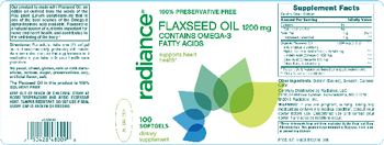 Radiance Flaxseed Oil 1200 mg - supplement