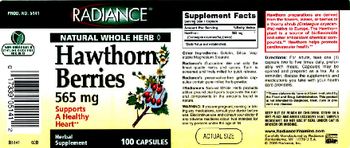 Radiance Hawthorn Berries 565 mg - herbal supplement