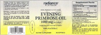 Radiance Platinum Evening Primrose Oil 1000 mg - supplement