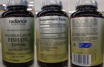 Radiance Platinum USA Wild Caught Fish Oil 1200 mg - supplement