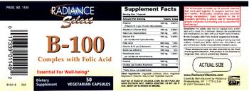 Radiance Select B-100 Complex With Folic Acid - supplement