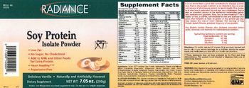 Radiance Soy Protein Isolate Powder Delicious Vanilla - supplement