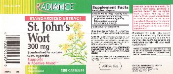 Radiance St. John's Wort 300 mg - herbal supplement