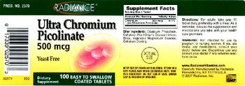 Radiance Ultra Chromium Picolinate 500 mcg - supplement