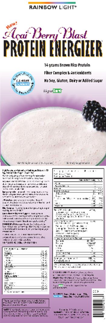 Rainbow Light Acai Berry Blast Protein Energizer - supplement