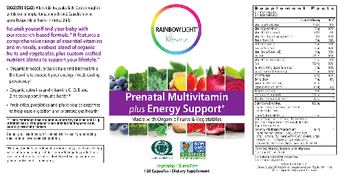 Rainbow Light Prenatal Multivitamin Plus Energy Support - supplement