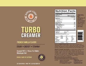 Rapid Fire Turbo Creamer French Vanilla Flavor - supplement