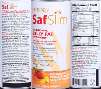 Re-Body SafSlim Delicious Peach Mango Cream Fusion - supplement