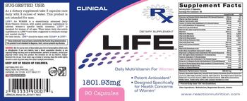 Reaction Nutrition Life For Women - supplement
