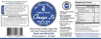 Real Natural Remedies Highest Grade Omega 3's DHA & EPA 500 / 250 - supplement
