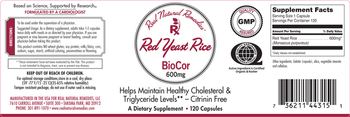 Real Natural Remedies Red Yeast Rice BioCor 600mg - supplement