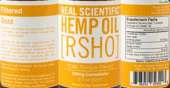 Real Scientific Hemp Oil RSHO CBD Tincture: Filtered - hemp extract supplement