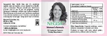 Recnac Formulas, Inc. NEGDA Women's formula - supplement