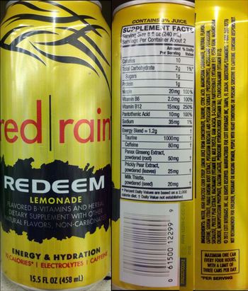 Red Rain Redeem Lemonade - flavored bvitamins and herbal supplement with other natural flavors