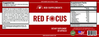 Red Supplements Red Focus - supplement