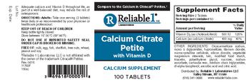 Reliable 1 Laboratories Calcium Citrate Petite with Vitamin D - calcium supplement