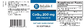 Reliable 1 Laboratories CoQ10 200 mg with Vitamin E - supplement