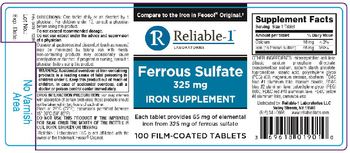Reliable 1 Laboratories Ferrous Sulfate 325 mg - iron supplement