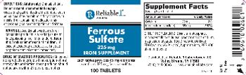 Reliable 1 Laboratories Ferrous Sulfate - iron supplement