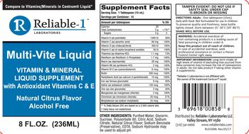 Reliable 1 Laboratories Multi-Vite Liquid with Antioxidant Vitamins C & E Natural Citrus Flavor - vitamin mineral liquid supplement