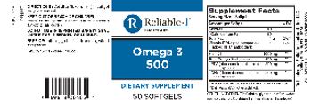 Reliable 1 Laboratories Omega 3 500 - supplement
