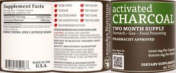 Remedys Nutrition Activated Charcoal 1000 mg - supplement