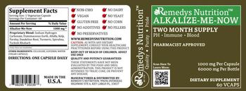 Remedys Nutrition Alkalize-Me-Now 1000 mg - supplement