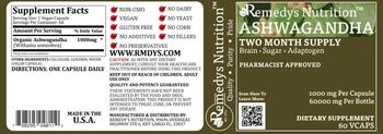 Remedys Nutrition Ashwagandha 1000 mg - supplement