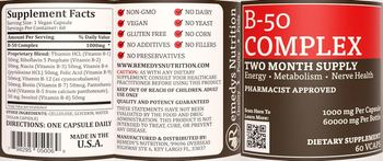 Remedys Nutrition B-50 Complex 1000 mg - supplement