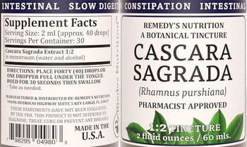 Remedys Nutrition Cascara Sagrada - supplement